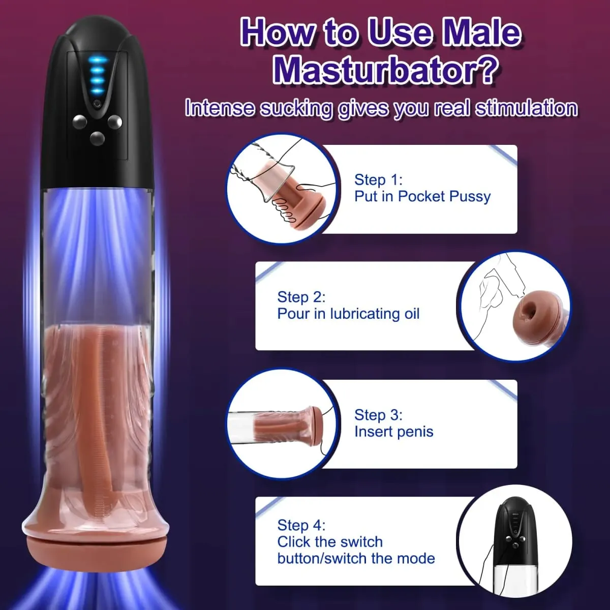 Y-Pao Electric Penis Vacuum Pump Automatic Sucking Cup Real Silicone Pocket Pussy Vibrator Adult Sex Toys for Men