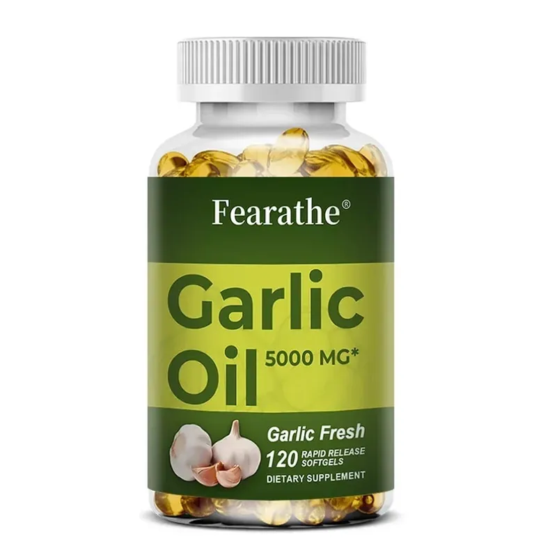 Olio di aglio Softgel 5000 Mg Circolazione cardiovascolare immunitaria Cuore Non aromatizzato Non OGM Integratore senza glutine
