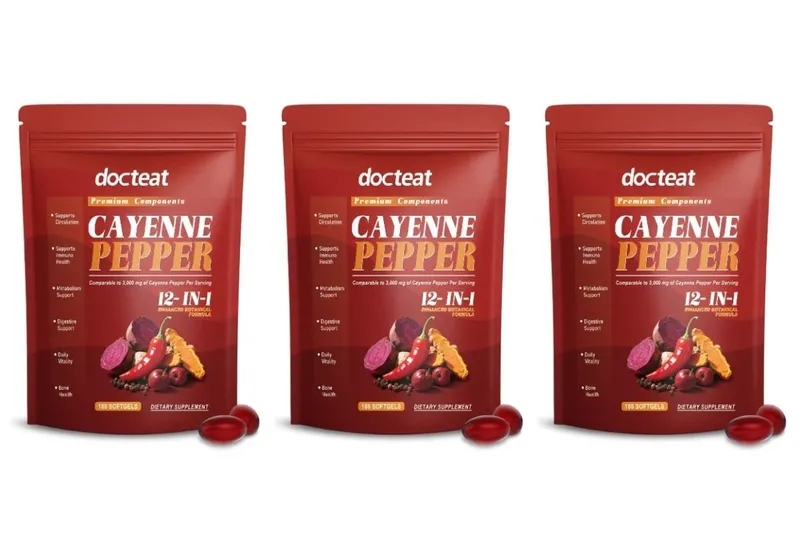 Cayenne Pepper Softgels with Chili Pepper Seed Oil Berberine and Vitamin E Support Normal Digestive Etabolism & Immune Health