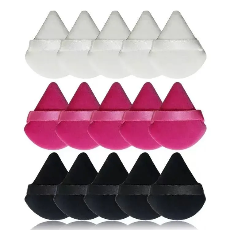 2/5/10Pc Black Triangle Powder Puff Facial Makeup Sponge Soft Velvet Cosmetics Puff Mixer Beauty Foundation Soft Skin-Friendly