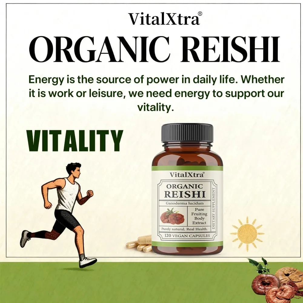 Reishi Paddestoelcapsules 1000 mg Ganoderma Lucidum Ondersteunt de gezondheid van het immuunsysteem Ontspanning Slaap en natuurlijke energie Veganistisch Niet-GMO — image 4