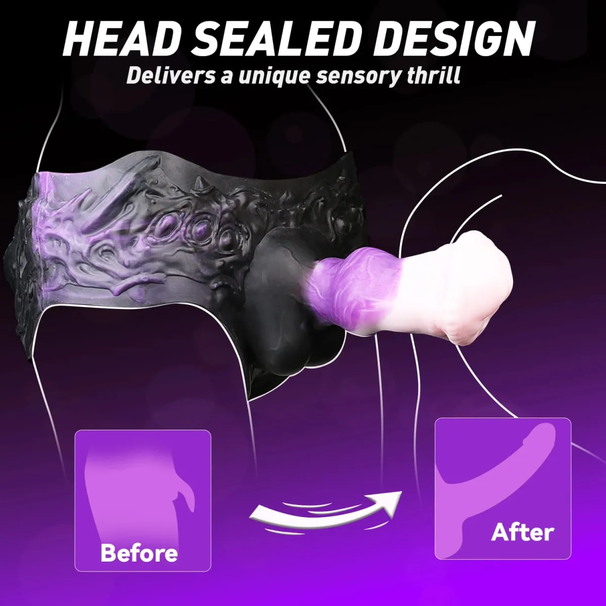 3D Horse Penis Shaped Wearable Cock Sleeve Gradient Color Skin-Friendly Liquid Silicone Adult Couple Intimate Sex Toys — image 5