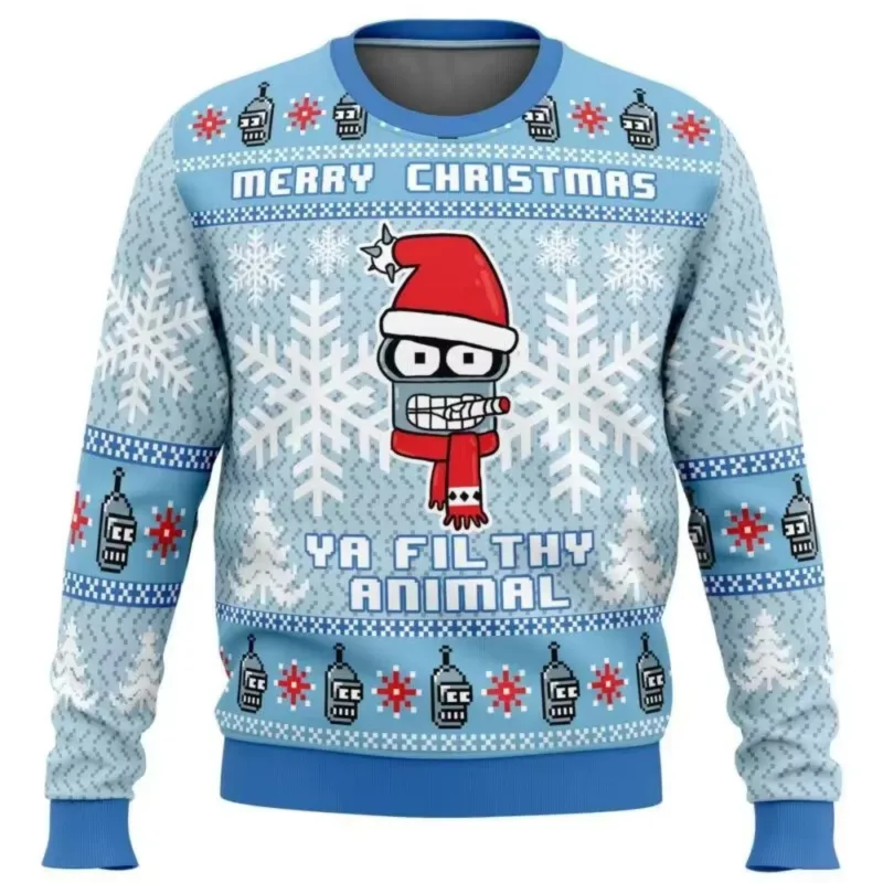 New 2026 Merry Christmas Santa Claus 3D Printed Christmas Sweater Holiday Merry Christmas Autumn Round Neck Pullovers Sweatshirt — image 12