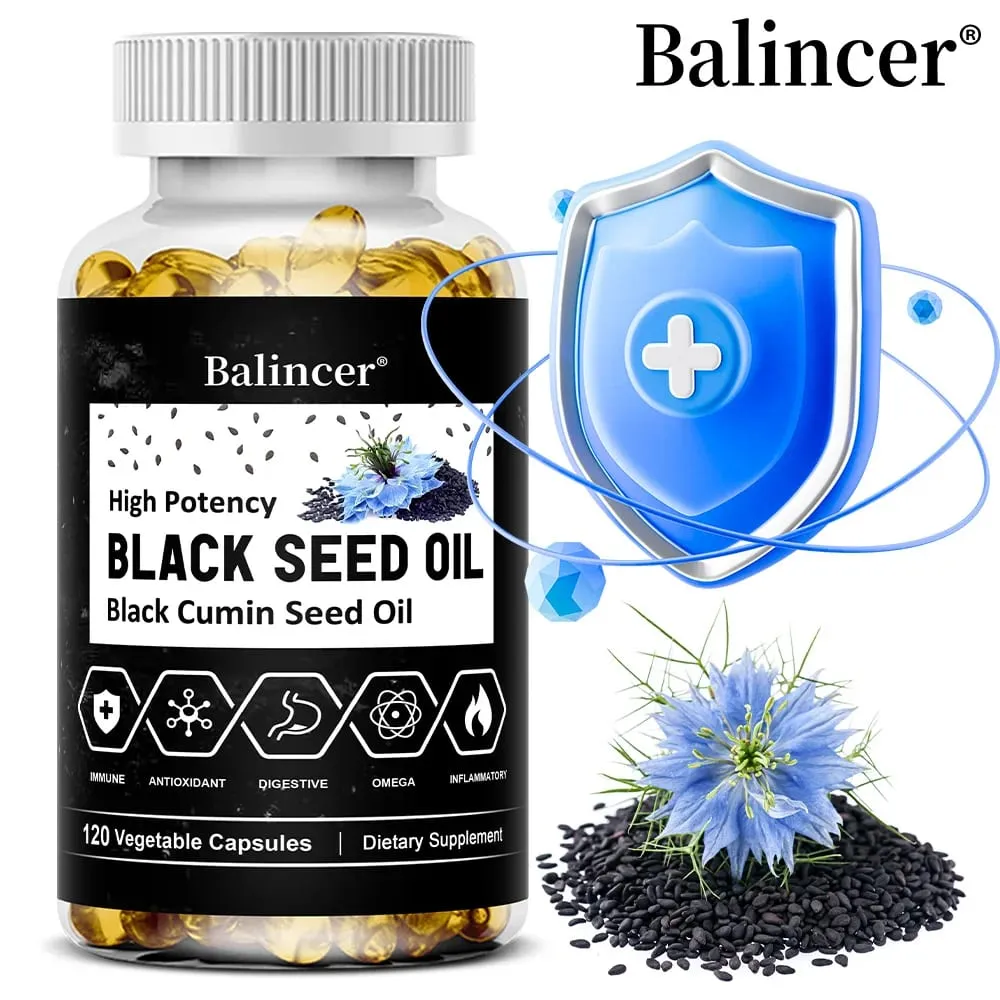 Organic Black Cumin Seed Oil Capsules 500mg Supports Immunity Joint Hair & Skin Health Joint Flexibility & Digestion — image 1
