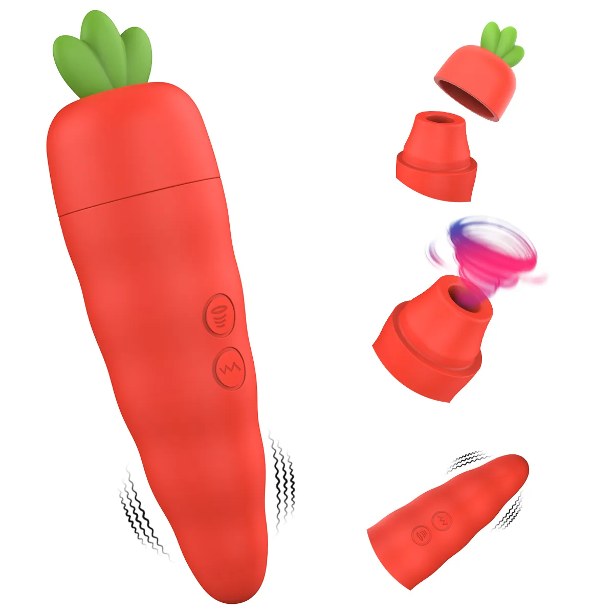 Sucking Vibrating Sex Toys Female Masturbator Carrot Shaped Vibrators For Women G Spot Stimulator Clitoris Nipple Massager Adult — image 1