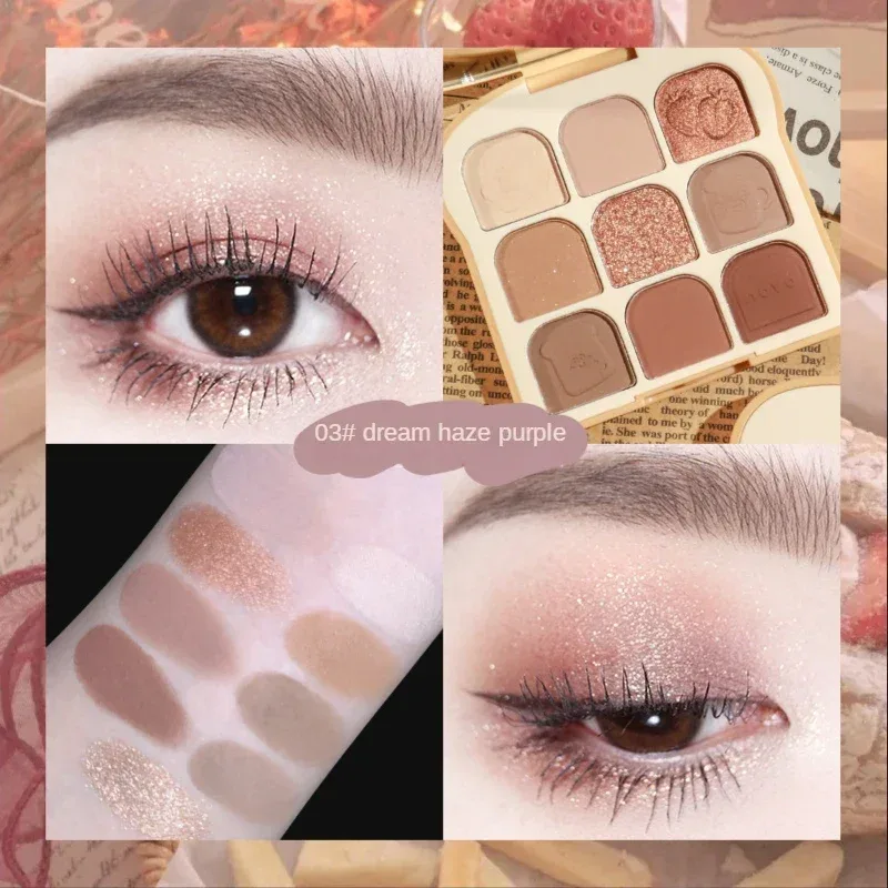 Qingcai Soft Fantasy Toast Eye Shadow Plate Pearl Eye Plate Cute Makeup Palette Women'S Cosmetics Lasting Natural