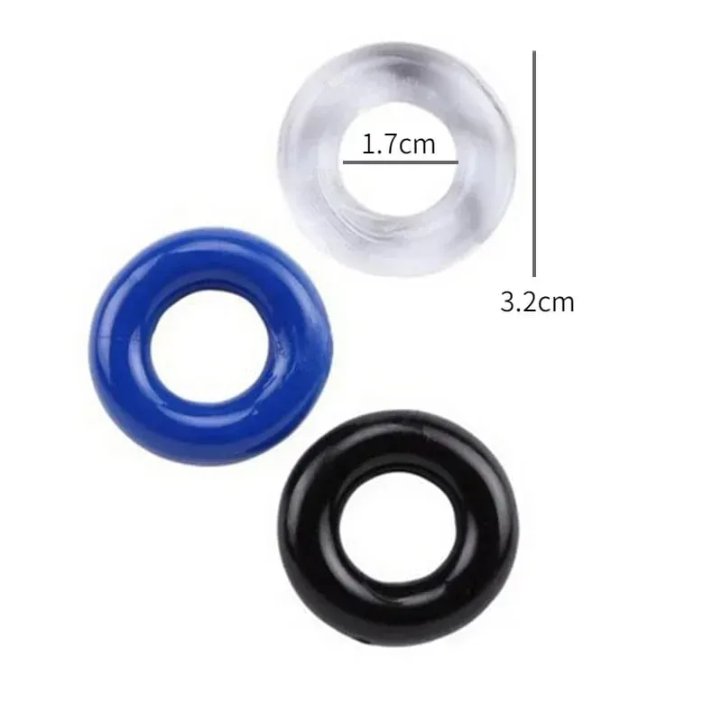 3pcs Stretchy Stay Hard Beaded Cock Ring Delay Ejaculation Trainer Scrotal Binding Ball Stretcher Silicone Cockring Men Sex Toys