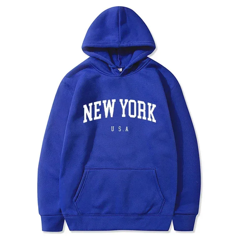 Women New York U.S.A City Hoodies Fashion Letter Printed Graphic Sweatshirts Loose CasuaMen l Harajuku Hooded Pullover Sportwear — image 5