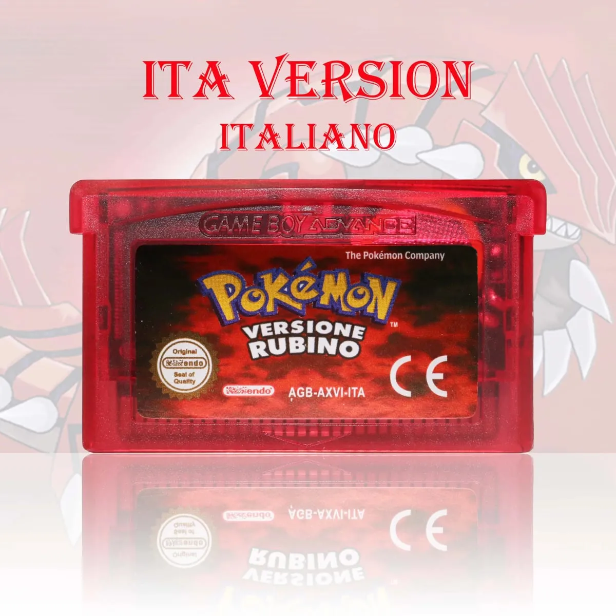 GBA/GBC ITA Version Pokemon Rubino/Zaffiro/Smeraldo/Cristallo/Verde Game Cartridge Video Game Card High Quality with Battery