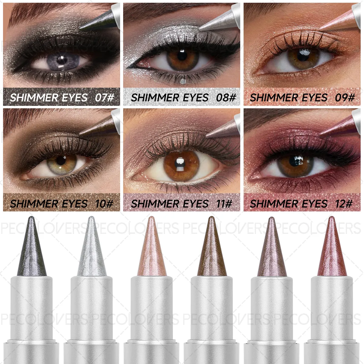 1 Pc Monochromatic Glitte Shiny Eyeshadow Pen & Eyeshadow Stick Beautiful Eye-cathing Eye Makeup Look Perfect Gifts