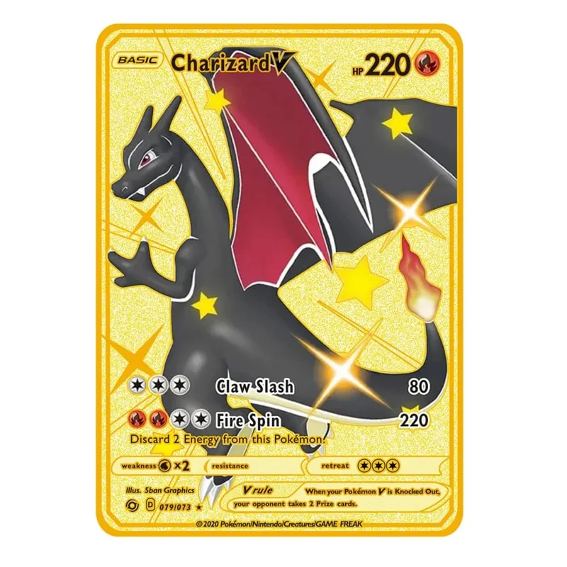2026 NEW Pokemon Metal Card 10000 Points Arceus Charizard Super Card Golden English Mewtwo Vmax GX EX Anime Collection Card Gift — image 8