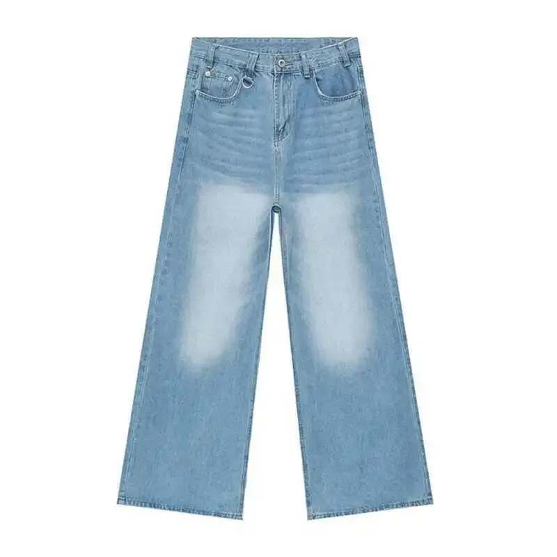 ฤดูร้อนผู้ชายกางเกงยีนส์สีฟ้าเก่าล้างกางเกงยีนส์ชายตรง Casual Menwear หลวมกางเกงขากว้างใหม่แฟชั่น 9C354 — image 14
