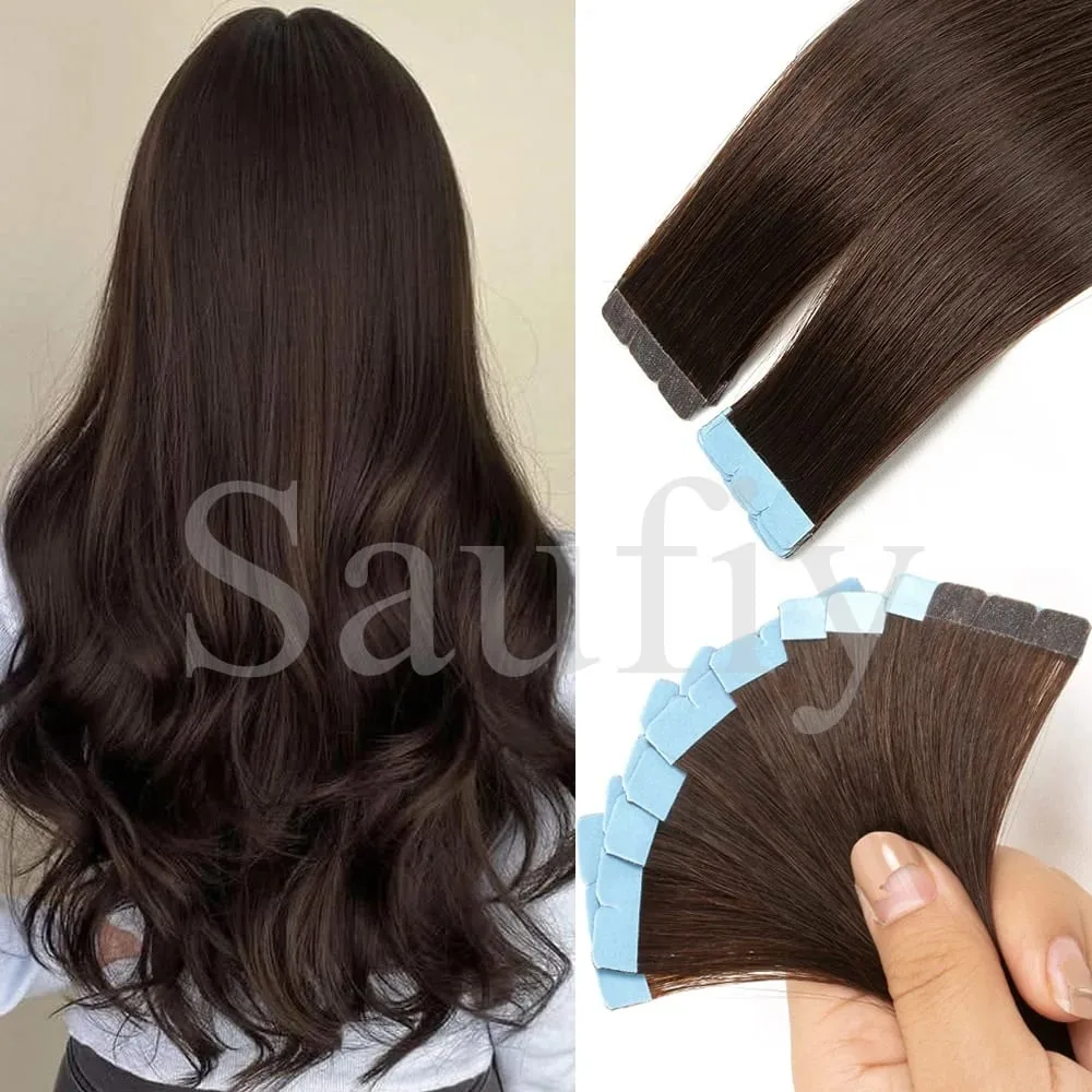 12-20inches Natural Blonde Mini Tape in Human Hair Extensions Double Side Invisible Seamless Tape Ins Hair 10pcs/Pack Natural Straight Black Blonde Balayge Brown Mini Tape In Hair — image 12