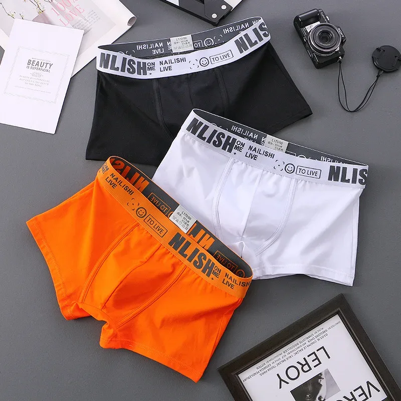 [Bloom the love] Jenama Solid 1pcs/3pcs Boxer Lelaki Seluar Dalam Kapas Boxershort Mens Boxers Man Cuecas Masculina Saiz M-3XL nl-112
