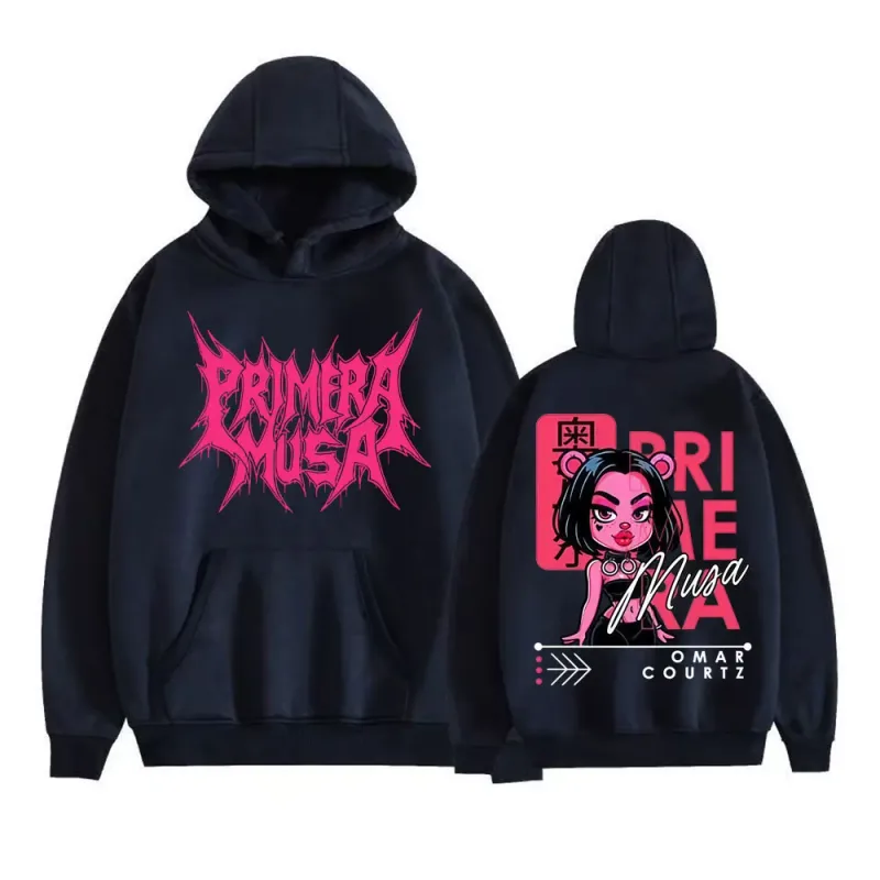Omar Courtz Primera Musa 2025 World Tour Hoodies Men Women Vintage Hip Hop Streetwear Sweatshirts High Quality Fleece Pullovers — image 3