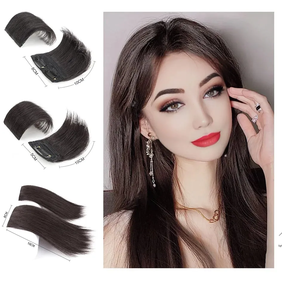 Synthetic 2 pieces/set of wig pads hair extensions opening and top replacement pieces replacement artifact — image 2
