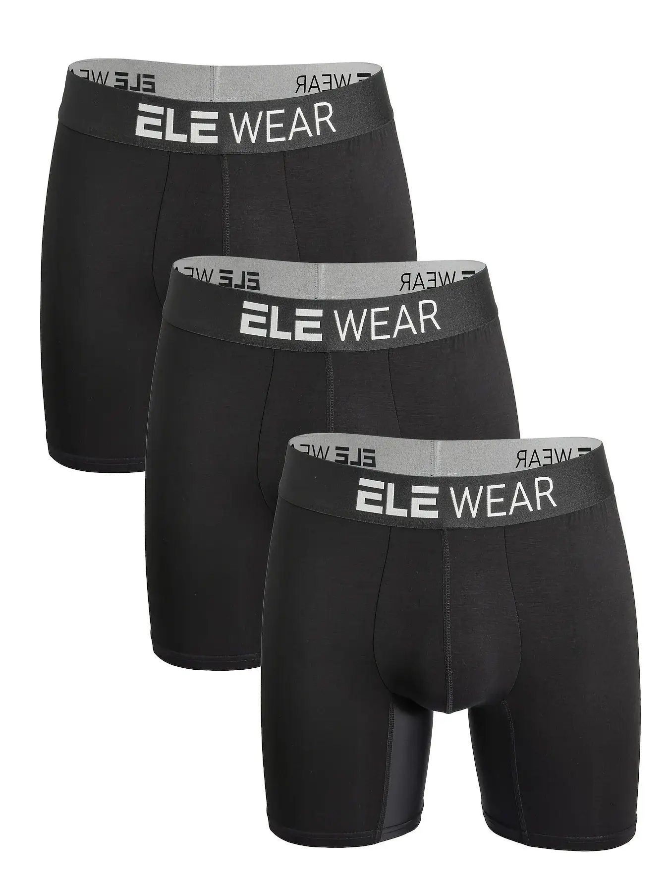 3pcs Bamboo Men's Underwear Long Sports Underwear, Moisture-Wicking, Boxer Briefs For Men
