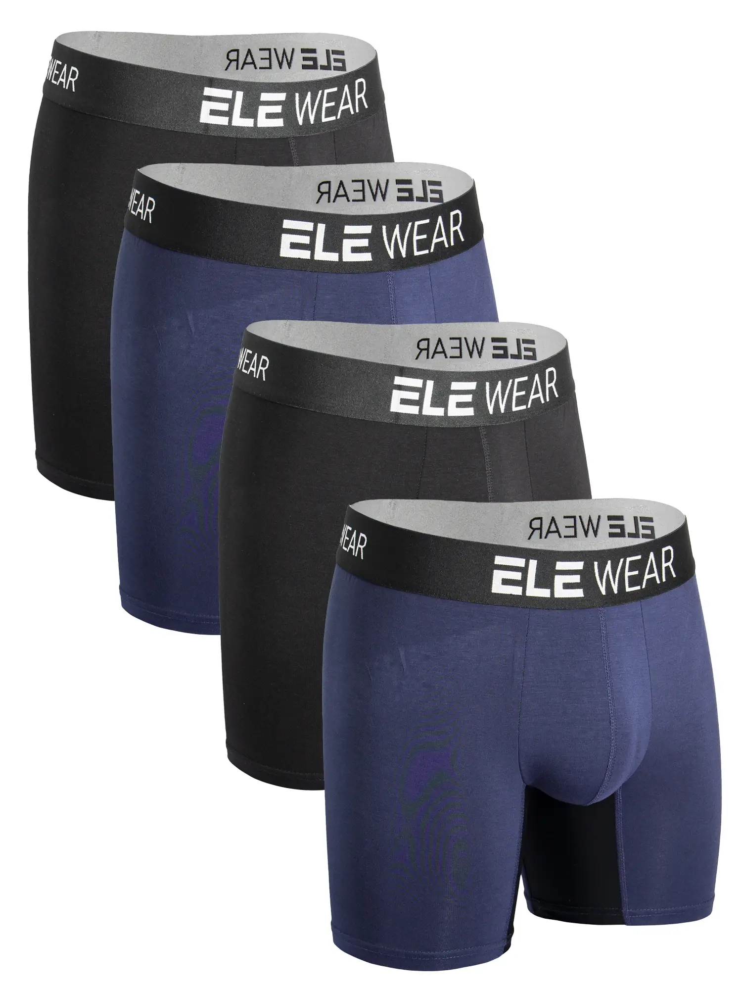 Bamboo 4pcs Men's Underwear Boxer Briefs For Men, Moisture-Wicking Long Sports Underwear — image 5