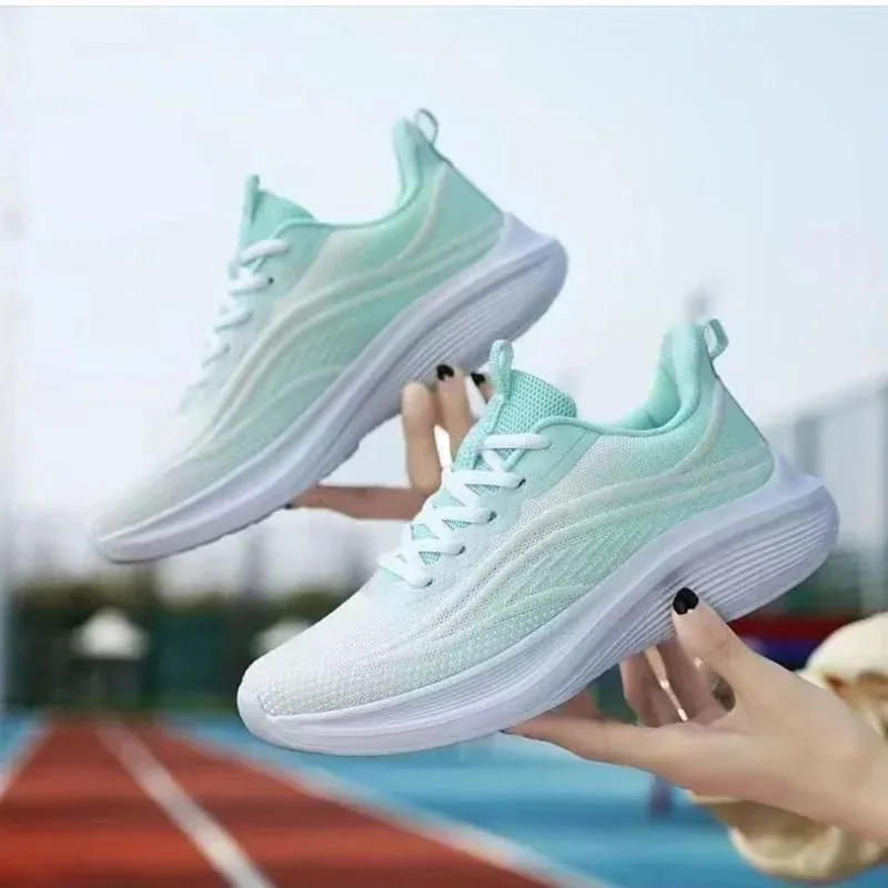 Breathable Lace-up Running Shoes for Women Air Cushion Athletic Sneakers Lightweight Air Mesh Outdoor Sports Training Shoes — image 2