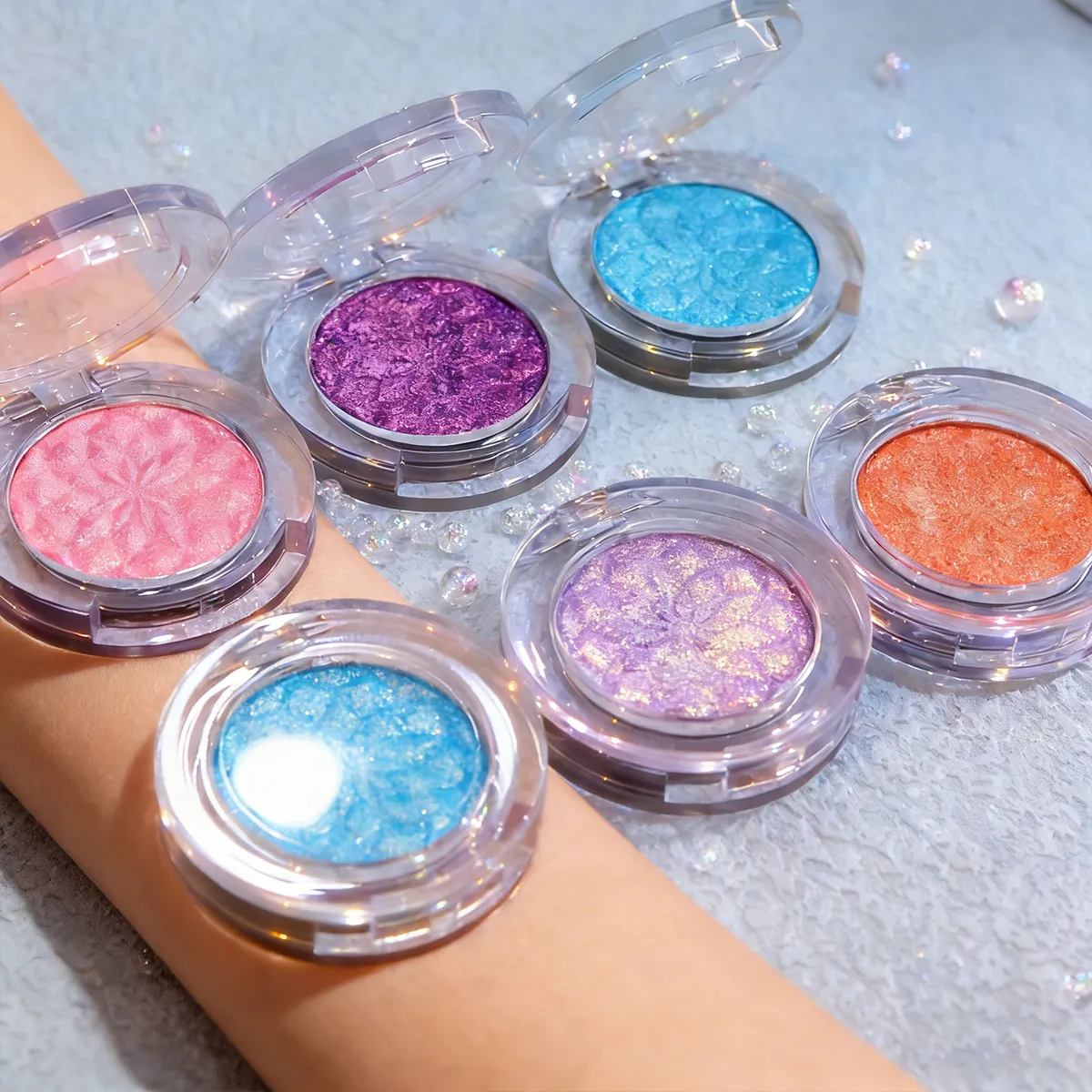Chameleon Eye Palette Eyeshadow Palette - Customizable Duochrome Pressed Eyeshadow Set Glitter Infused Pearlescent Finish Pri — image 5