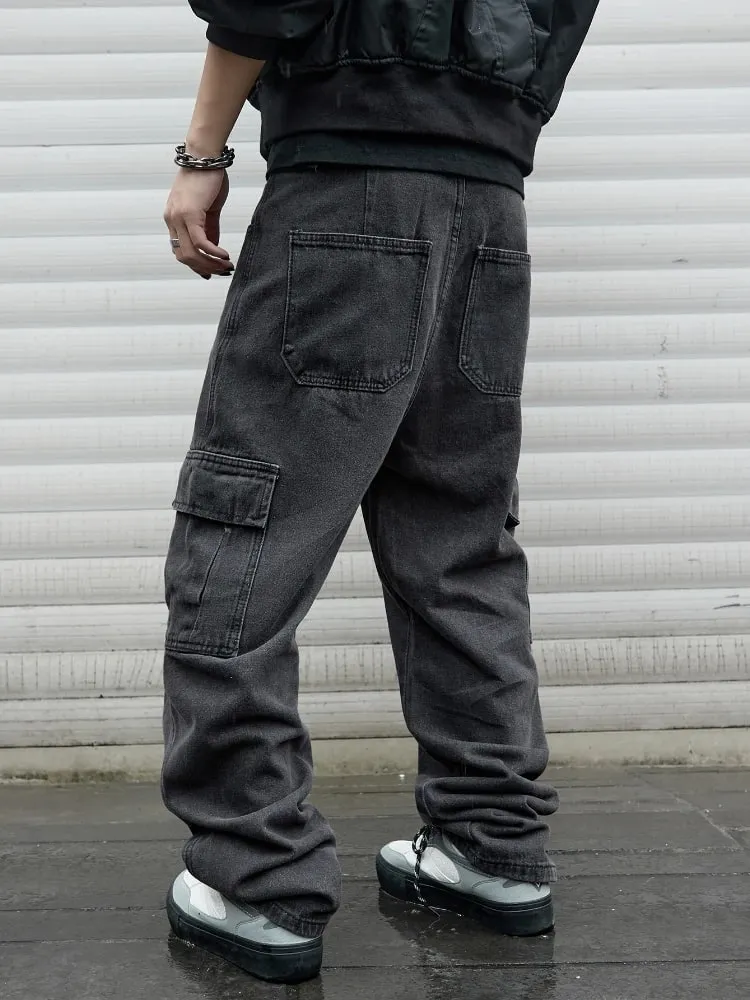 Y2k New Baggy Jeans Male Hip Hop Harajuku Trousers Wide Leg Denim Pants Men's Jeans Streetwear Korean Oversize Cargo Pants — image 3