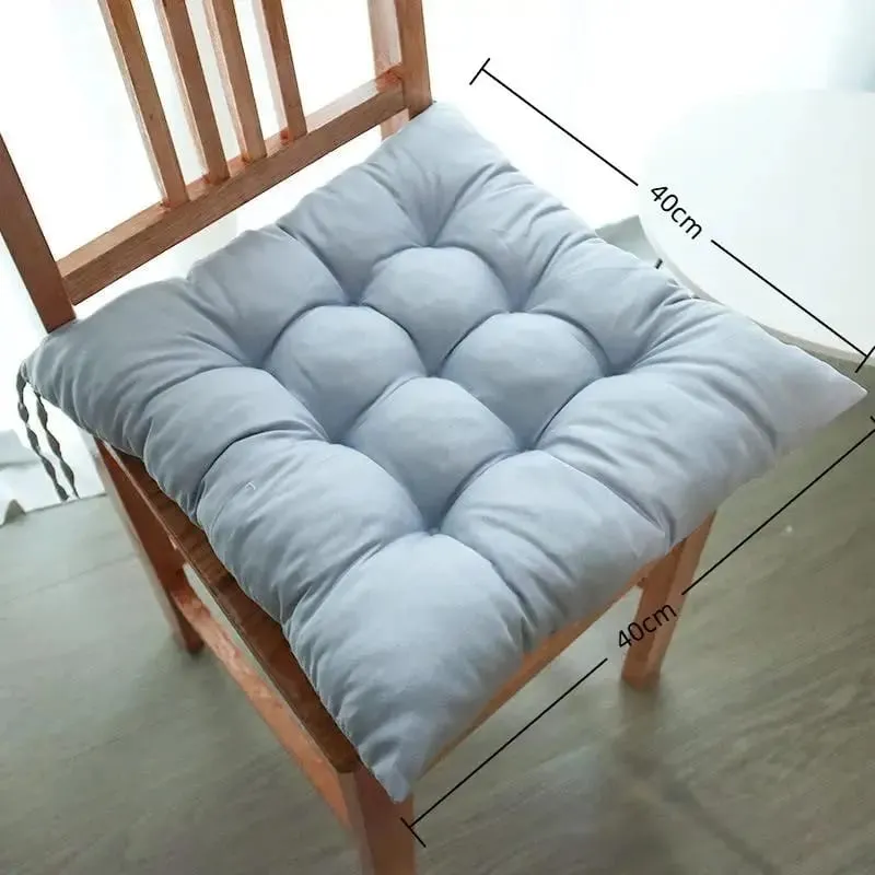 Square Soft Thick Padded Seat Cushion Non-slip Cute Cartoon Prints with Fixed Ties for Office Home Dining Chairs