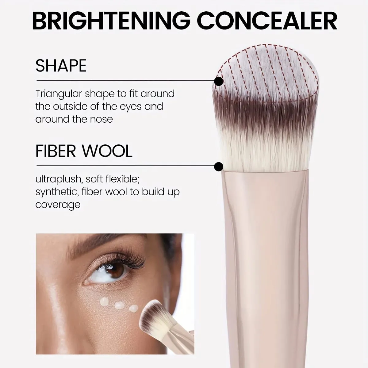 Premium Concealer Brush Triangle Brush Head Soft Synthetic Bristles Fit for The Skin — image 4