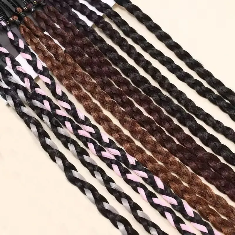 1pcs Synthetic Braid Wig With Strong BB Clip Lightweight Box Braid Ponytail Hair Piece for Women for Party Daily