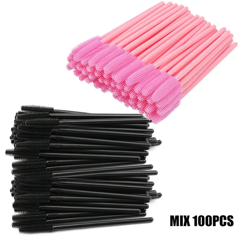 50/100pcs 속눈썹 브러쉬 실리콘 속눈썹 브러쉬 마스카라 완드 애플리케이터 여자 속눈썹 눈썹 화장품 메이크업 도구 — image 14