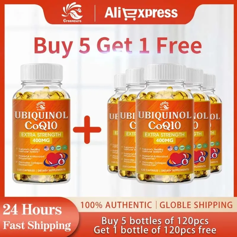 Buy 3 Get 1 Free - CoQ10 Capsules (Ubiquinone) 400mg - Support for Brain Heart & Energy Health – High Absorption Supplement