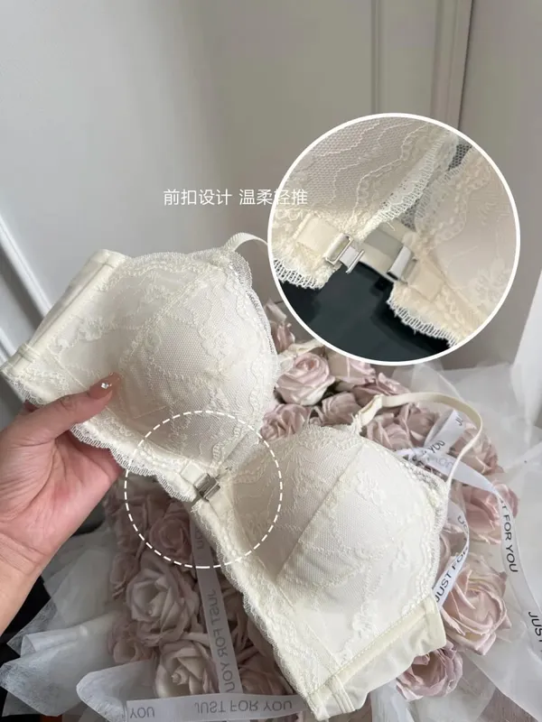 Summer Nouvelle Tendance! Soutien-Gorge Push Up à Fermeture Avant - Bretelles Dentelle Dos Bralette Légère pour Petite Poitrine — image 8