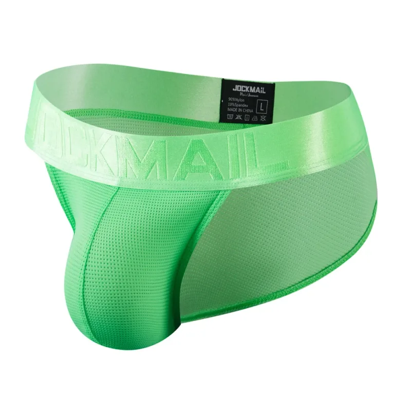 Jockmail Mans Underwear Gay Brief Nylon Mesh Sexy Low Waist Ropa Interior Hombre Letter Embroidery Sissy Panties Male Lingerie — image 63