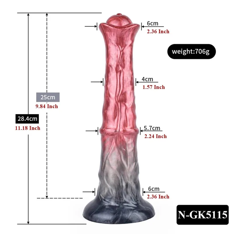Silicone Horse Dildo Long Penis Anal Plug Huge Knot G-spot Vaginal Stimulator with Suction Cup Adult Sex toy for Women Men — image 8