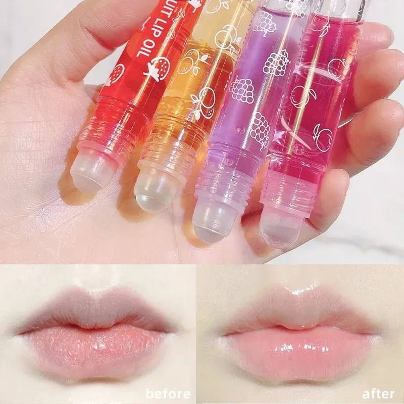 Hydrating Lip Oil Roller Gloss Moisturizing Nourishing Lip Balm Transparent Colorless Fruit Avocado Lip Care — image 3