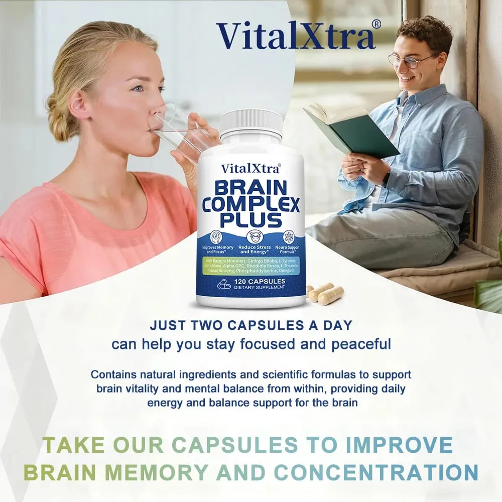Brain Supplements for Memory and Focus with Bacopa Monnieri Lion's Mane Ginkgo Biloba Mental Clarity & Cognitive Support