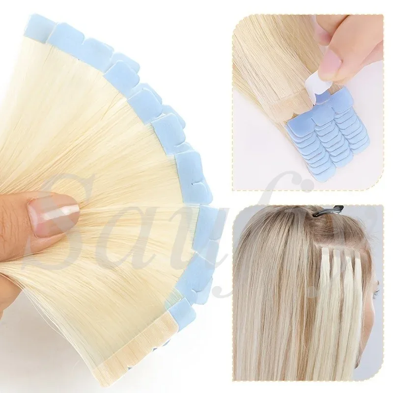 12-20inches Balayge Blonde Mini Tape in Human Hair Extensions Double Side Invisible Seamless Tape Ins Hair 10pcs/Pack Natural Straight Black Blonde Balayge Brown Mini Tape In Hair Extensions