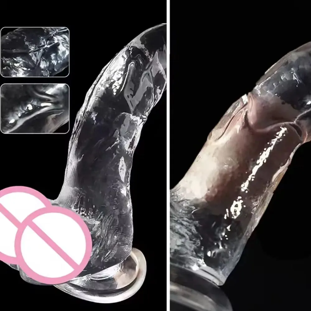 Consolador de gelatina realista de 3 tamaños con ventosa Miembro grande masturbador femenino estimulador del clítoris juguetes para sexo lésbico para mujeres — image 6