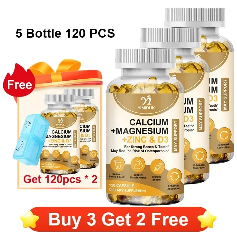 Bone & Muscle Support Supplement with Calcium Magnesium Zinc & D3 Supports Strong Bones Teeth Immunity & Vitality