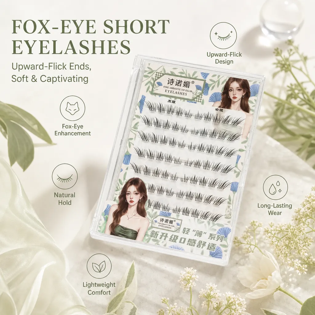 Fox-style False Eyelashes Short Length Curl Black Natural Eye Lengthening Design Lightweight For Daily Makeup Party Dating Women — image 5