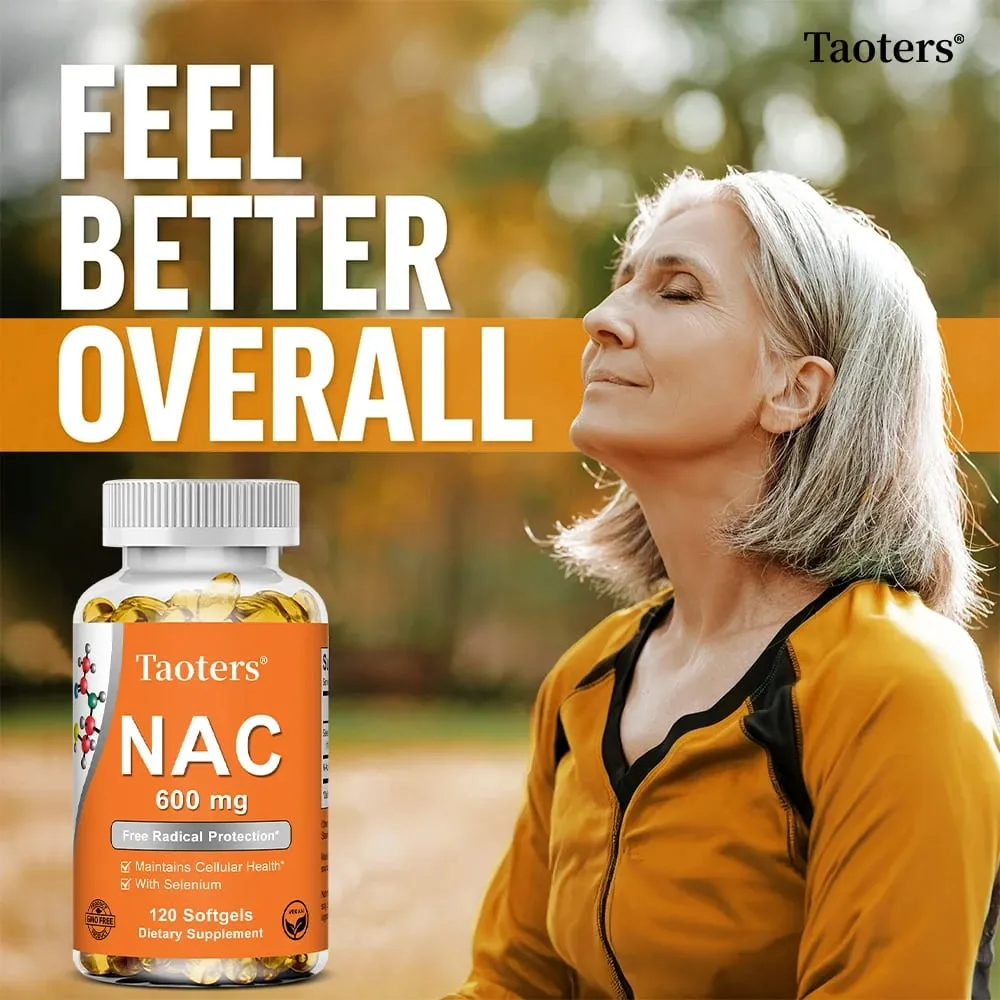 NAC N-Acetyl Cysteine Capsules Immune Respiratory Health Antioxidant Supplements Non-GMO Gluten-Free — image 2