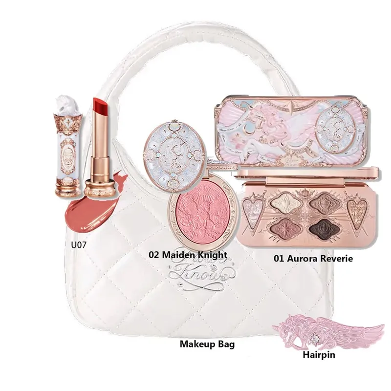 Flowerknows All In One Mackup Set Confezione regalo Flower Knows Glitter Eye Shadow Palette Fard Rossetto lucido a lunga tenuta con borsa — image 11