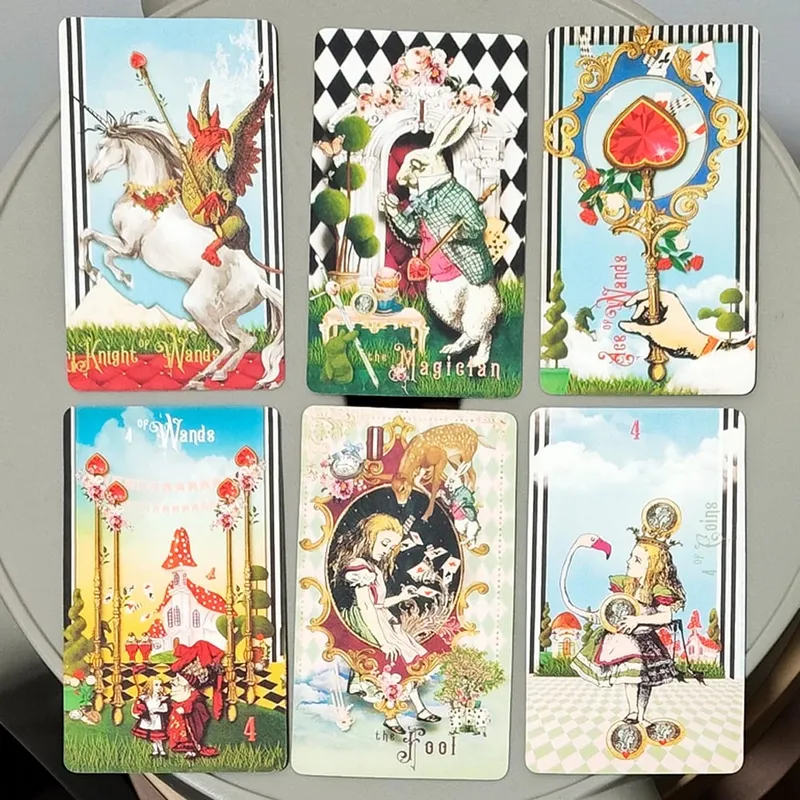 Alice sa Tarotland: Isang Kakatwang 78-Card na Paglalakbay sa Butas ng Kuneho – Classic Tarot Deck 10.3*6cm — image 4
