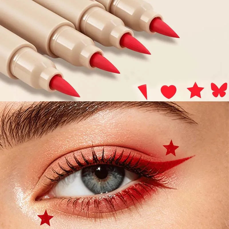 2-in-1-Eyeliner mit doppelseitigem Stempelsiegel, schnell trocknend, wasserfest und schweißfest, verwischt nicht leicht, bunter Augen-Make-up-Eyeliner