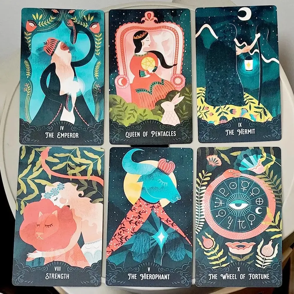 Jeu de Tarot Star Maiden, 78 cartes, esthétique, céleste, divin, dans une boîte rigide en deux pièces, Double gaufrage 12x7cm