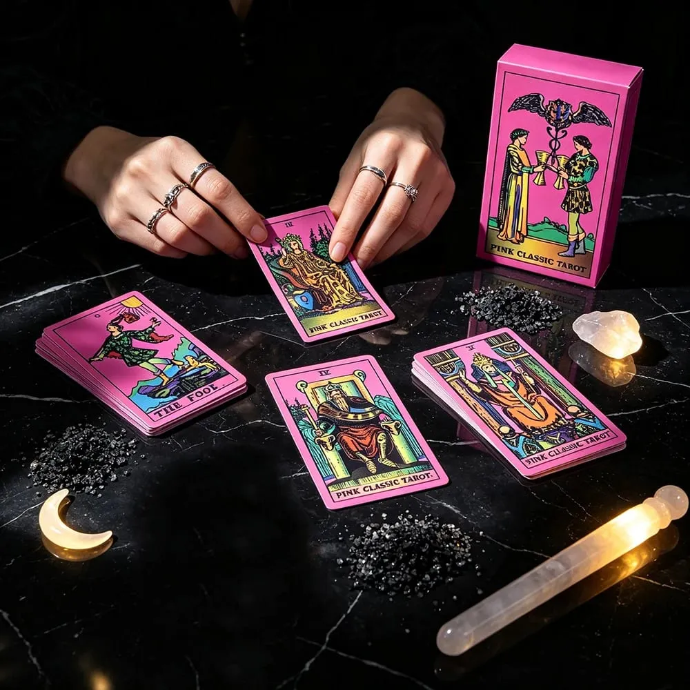 Pink Classic Tarot Deck Board Game Popular Divination Oracle Card Game Psychology Fortune Telling Cards for Tarot Beginners — image 2