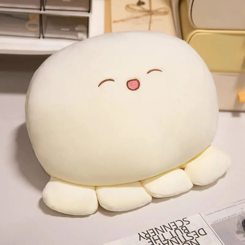35cm Soft Octopus Plush Pillow Stuffed Ball Shape Aquatic Animal Warm Hands na may mga Butas Warmer Cute Face Plushie Back Support — image 7