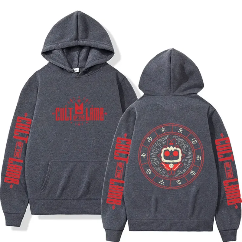 Game Cult of The Lamb Print Hoodie Men Women Vintage Fleece Cotton Pullover Hoodies Unisex Fashion Casual Oversized Streetwear — image 2