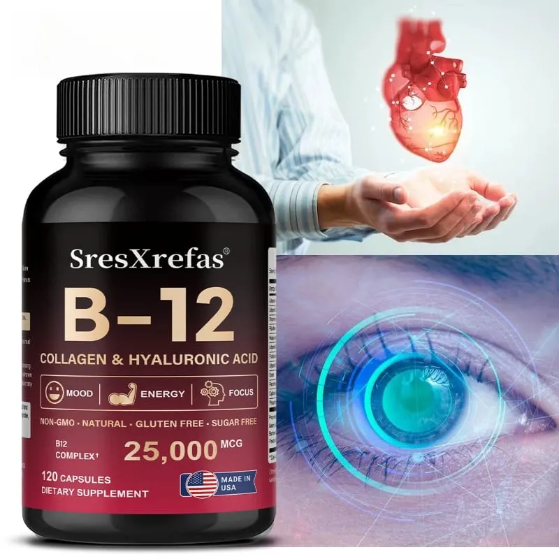 Vitamin B12 Capsules - Supports Energy Metabolism Mood Heart Nervous System Support Relieves Fatigue — image 1
