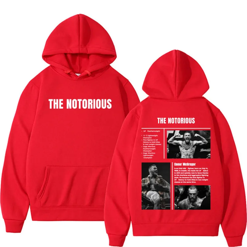 Limited The Notorious Conor McGregor Sweatshirts Men Women Violence Aesthetic Gothic Hoodies Autumn/Winter Long Sleeve Pullovers