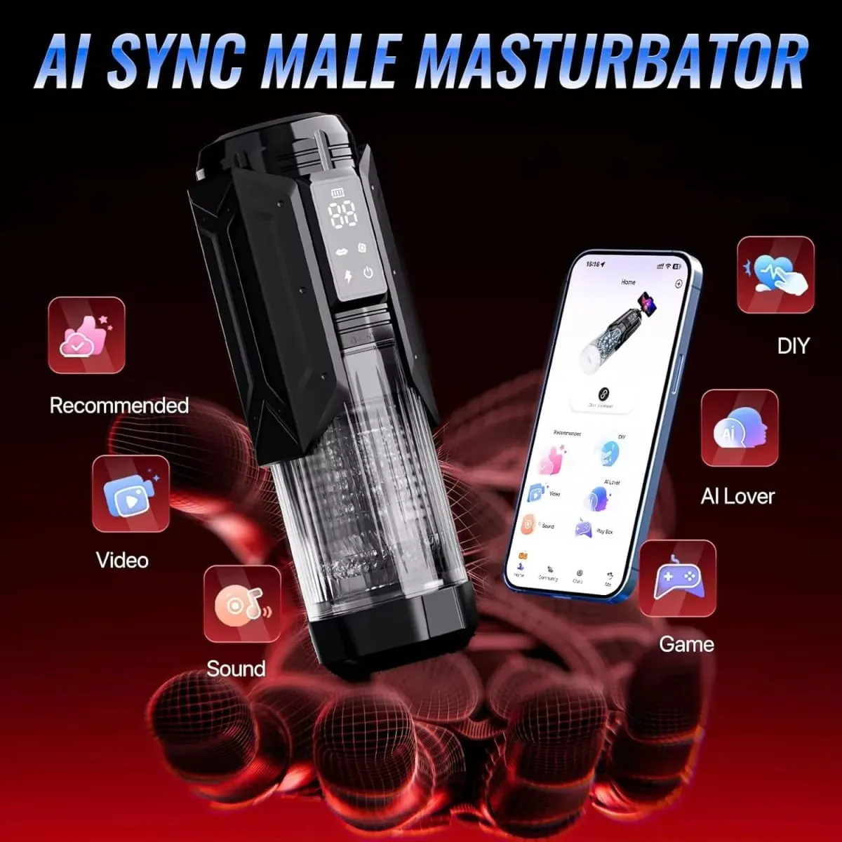 Automatic Male Masturbator Cup 7 Sucking Rotating Licking Thusting APP LED Modes Pocket Pussy Stroker Blowjob Sex Toys For Men — image 6